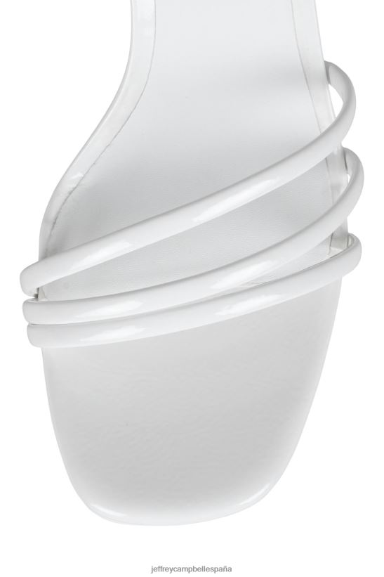 mujer Jeffrey Campbell Presecco charol arrugado blanco PHXV4X1218 sandalia plataforma