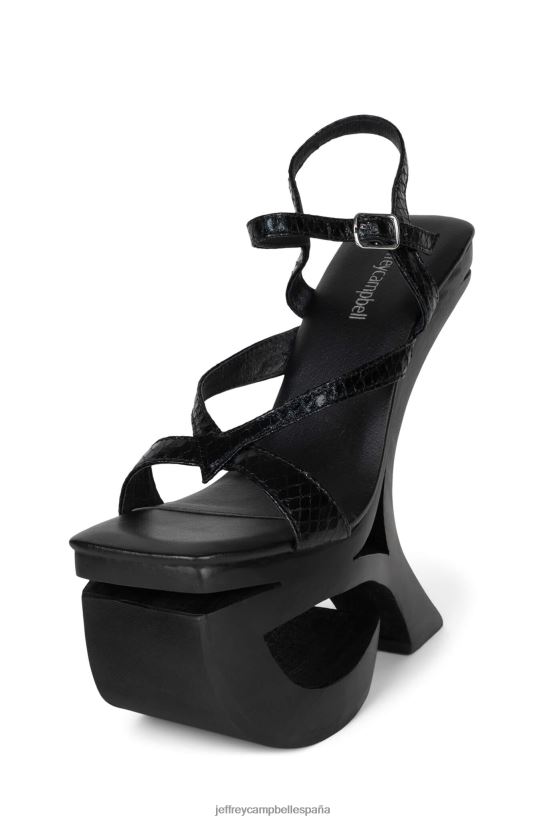 mujer Jeffrey Campbell Travesura serpiente negra PHXV4X986 sandalia plataforma