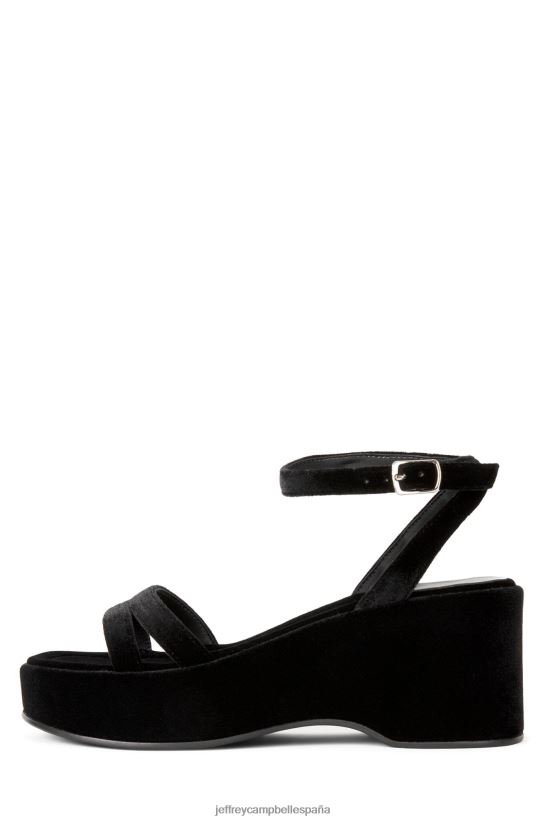 mujer Jeffrey Campbell activar terciopelo negro aplastado PHXV4X931 sandalia plataforma