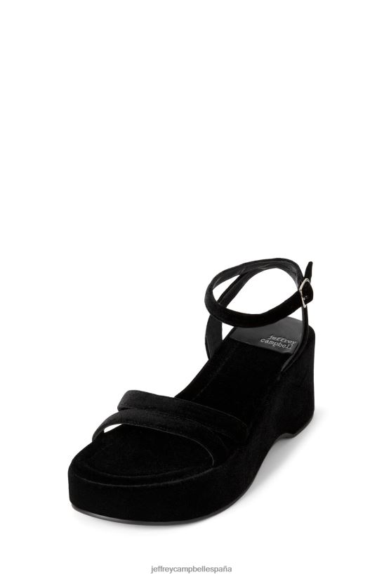 mujer Jeffrey Campbell activar terciopelo negro aplastado PHXV4X931 sandalia plataforma