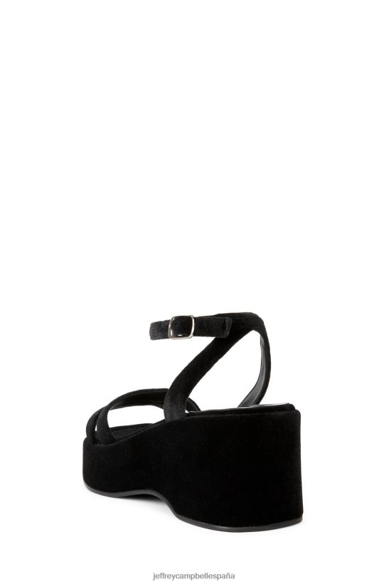 mujer Jeffrey Campbell activar terciopelo negro aplastado PHXV4X931 sandalia plataforma