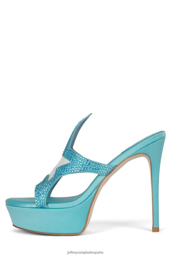 mujer Jeffrey Campbell adicto a la fama azul satinado azul PHXV4X1036 sandalia plataforma
