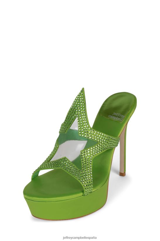 mujer Jeffrey Campbell adicto a la fama verde satinado verde PHXV4X1034 sandalia plataforma