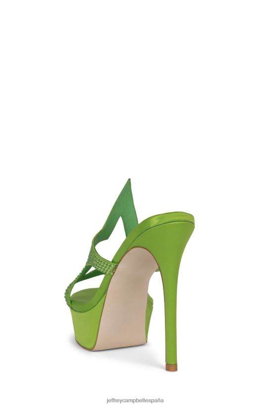 mujer Jeffrey Campbell adicto a la fama verde satinado verde PHXV4X1034 sandalia plataforma