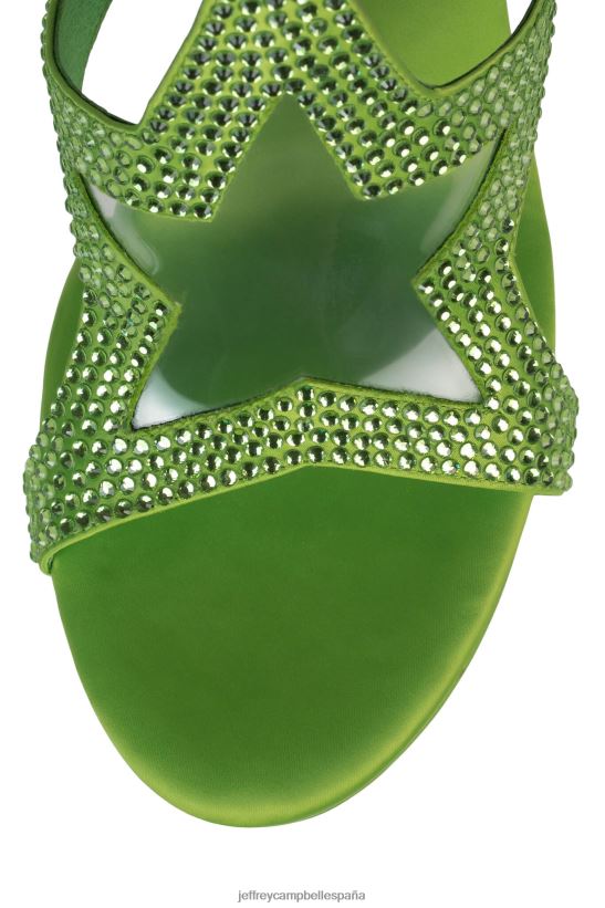 mujer Jeffrey Campbell adicto a la fama verde satinado verde PHXV4X1034 sandalia plataforma