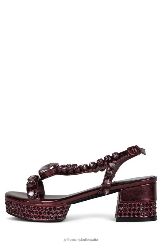 mujer Jeffrey Campbell adinerado vino vino metalizado PHXV4X1152 sandalia plataforma