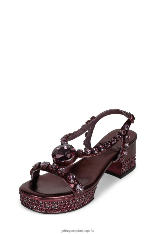 mujer Jeffrey Campbell adinerado vino vino metalizado PHXV4X1152 sandalia plataforma