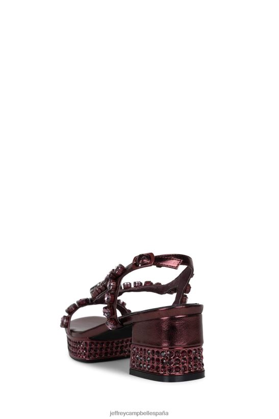 mujer Jeffrey Campbell adinerado vino vino metalizado PHXV4X1152 sandalia plataforma
