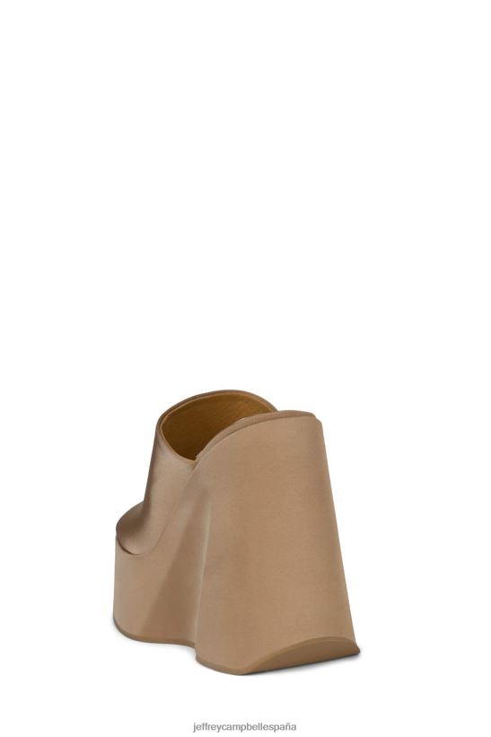 mujer Jeffrey Campbell alto satinado beige oscuro PHXV4X1220 sandalia plataforma