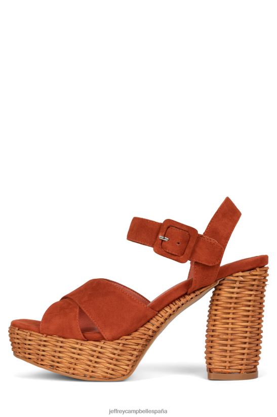 mujer Jeffrey Campbell amma-2w ante naranja PHXV4X1099 sandalia plataforma