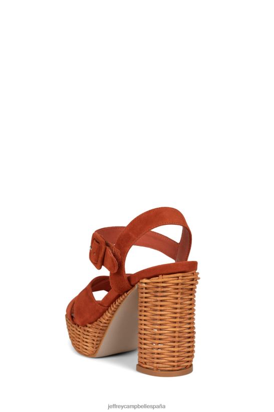 mujer Jeffrey Campbell amma-2w ante naranja PHXV4X1099 sandalia plataforma