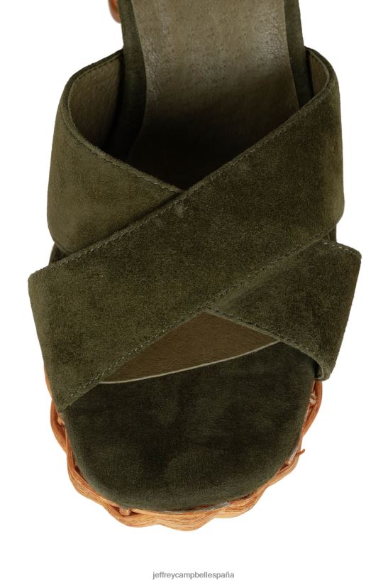 mujer Jeffrey Campbell amma-2w ante verde oliva PHXV4X1098 sandalia plataforma