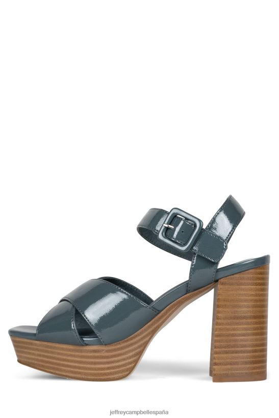mujer Jeffrey Campbell amma-st charol arrugado azul polvoriento PHXV4X1093 sandalia plataforma