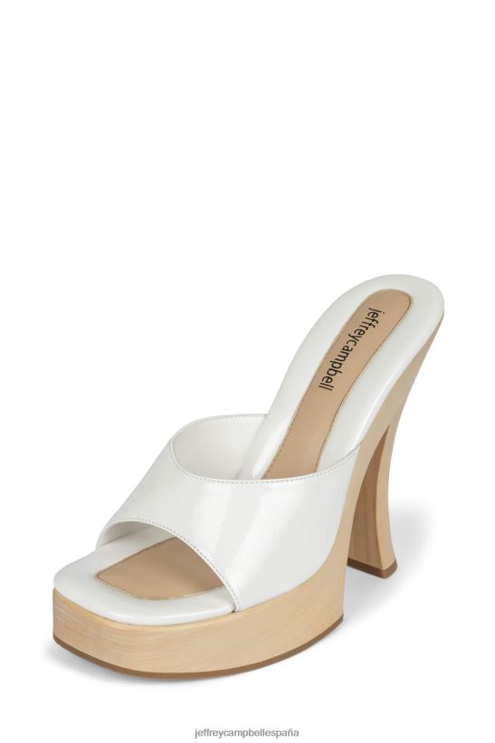 mujer Jeffrey Campbell annais charol arrugado blanco PHXV4X1133 sandalia plataforma