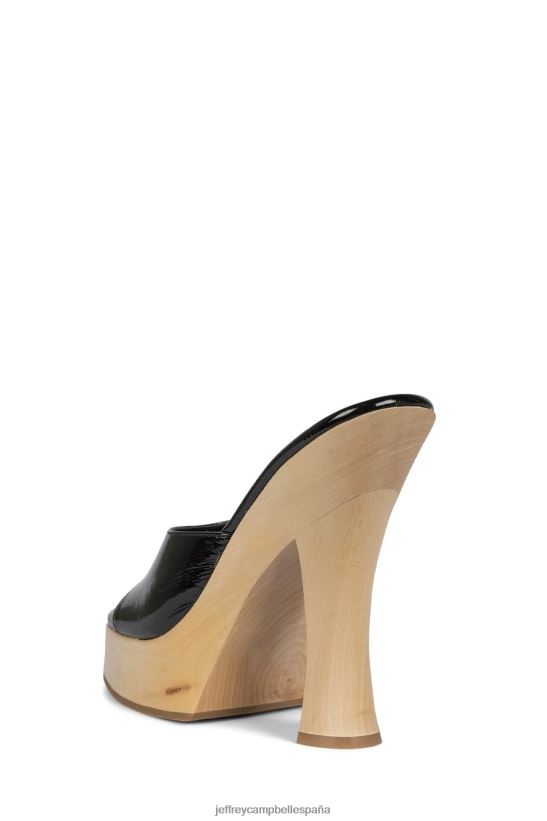 mujer Jeffrey Campbell annais charol arrugado negro PHXV4X1132 sandalia plataforma