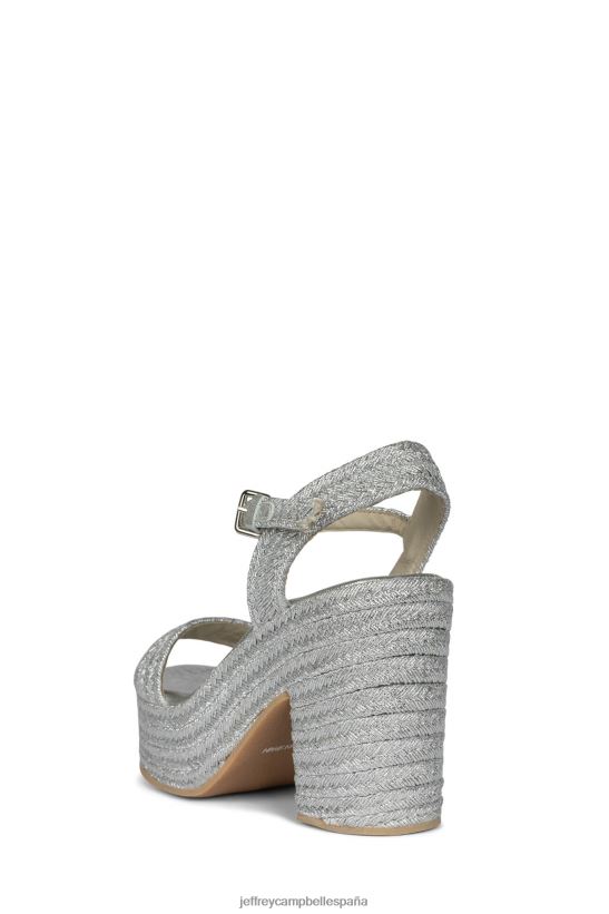mujer Jeffrey Campbell asueto plata PHXV4X1107 sandalia plataforma