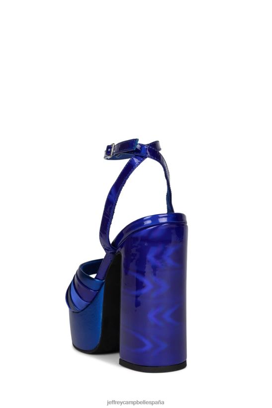 mujer Jeffrey Campbell boogie-abajo combo azul metalizado PHXV4X1043 sandalia plataforma