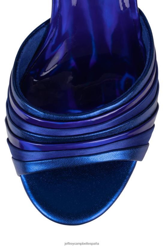 mujer Jeffrey Campbell boogie-abajo combo azul metalizado PHXV4X1043 sandalia plataforma