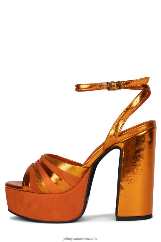 mujer Jeffrey Campbell boogie-abajo combo de ante naranja PHXV4X1042 sandalia plataforma