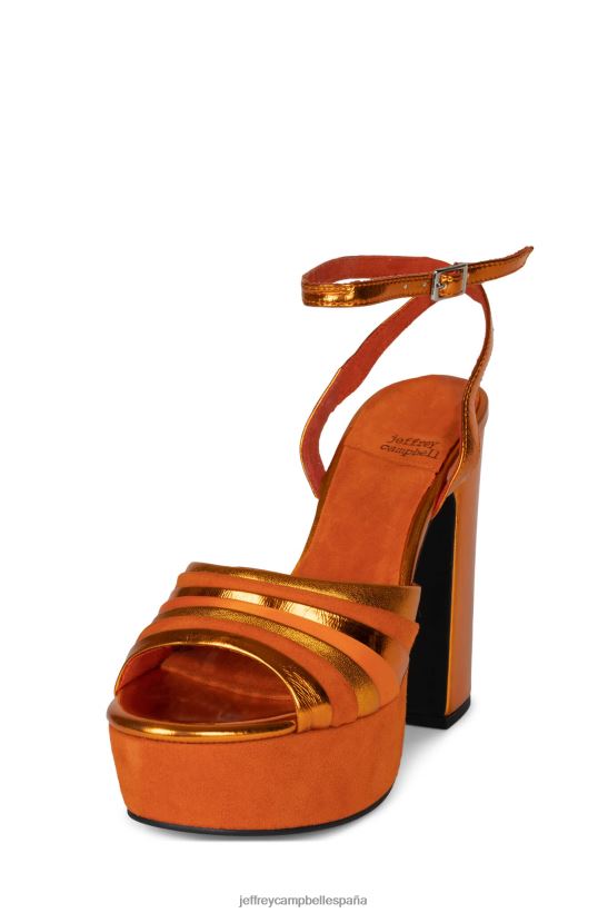 mujer Jeffrey Campbell boogie-abajo combo de ante naranja PHXV4X1042 sandalia plataforma