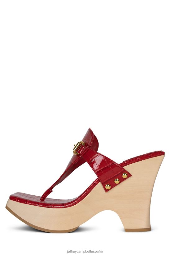 mujer Jeffrey Campbell brumoso cocodrilo rojo dorado PHXV4X975 sandalia plataforma