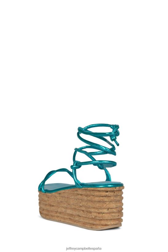 mujer Jeffrey Campbell camilia aguamarina metalizada PHXV4X1167 sandalia plataforma