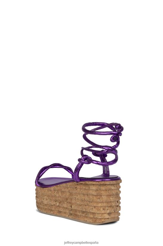 mujer Jeffrey Campbell camilia púrpura metalizado PHXV4X1168 sandalia plataforma