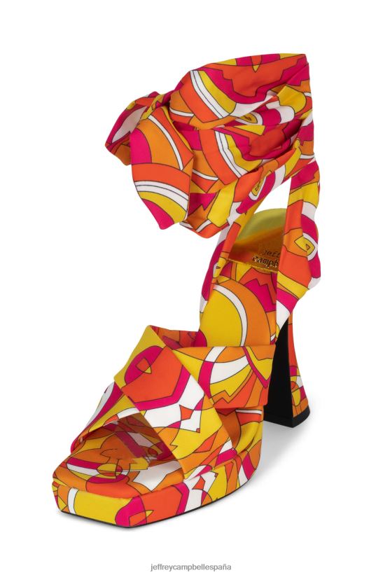 mujer Jeffrey Campbell complejidad naranja amarillo multi PHXV4X1029 sandalia plataforma