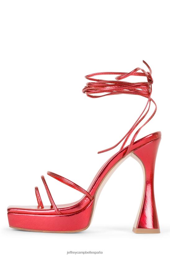 mujer Jeffrey Campbell diva rojo metalizado PHXV4X1177 sandalia plataforma