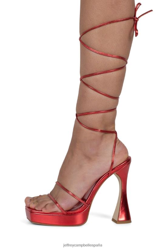 mujer Jeffrey Campbell diva rojo metalizado PHXV4X1177 sandalia plataforma