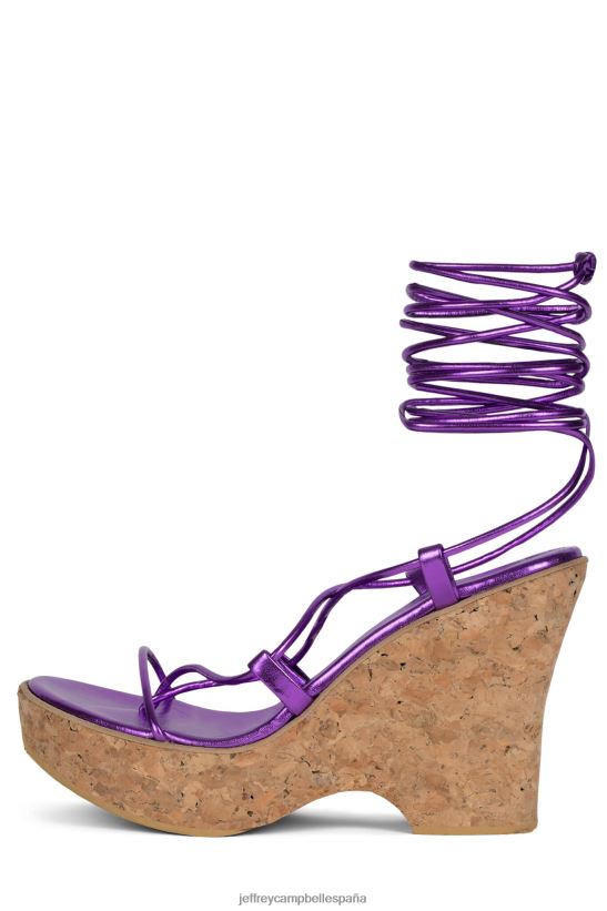 mujer Jeffrey Campbell ecuador-hola púrpura metalizado PHXV4X1055 sandalia plataforma
