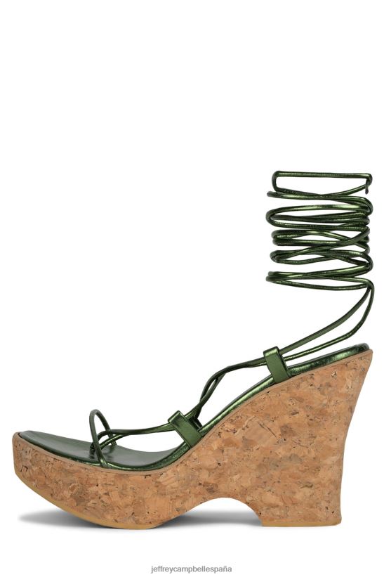 mujer Jeffrey Campbell ecuador-hola verde metalizado PHXV4X1054 sandalia plataforma