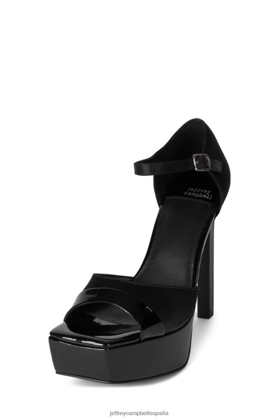 mujer Jeffrey Campbell elevando charol negro negro PHXV4X941 sandalia plataforma