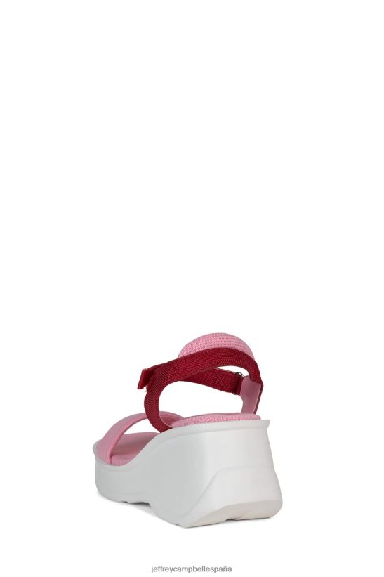 mujer Jeffrey Campbell enfocado combinación rosa roja PHXV4X44 sandalia plataforma