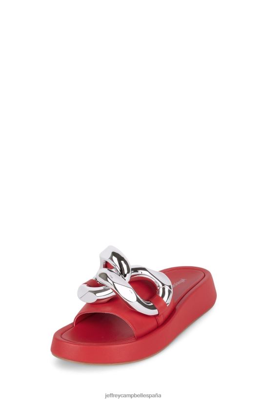 mujer Jeffrey Campbell epiro plata roja PHXV4X1209 sandalia plataforma