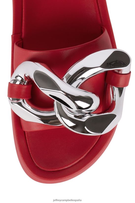 mujer Jeffrey Campbell epiro plata roja PHXV4X1209 sandalia plataforma