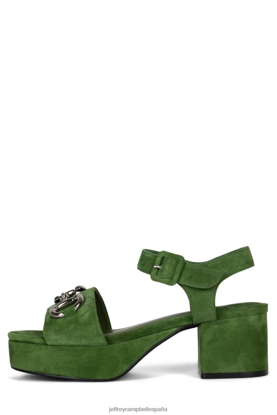 mujer Jeffrey Campbell eterno gamuza verde plata PHXV4X1011 sandalia plataforma