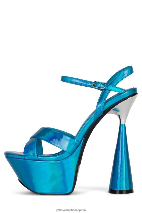 mujer Jeffrey Campbell evoluciona plata iridiscente azul PHXV4X1039 sandalia plataforma