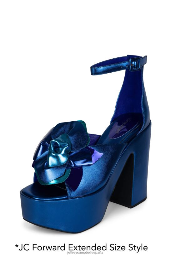 mujer Jeffrey Campbell fatale combo azul metalizado PHXV4X1205 sandalia plataforma