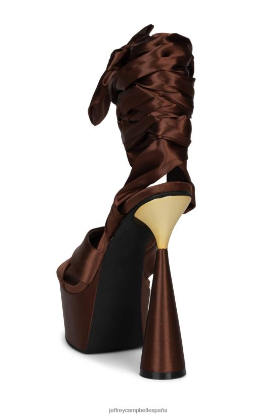 mujer Jeffrey Campbell ferozmente marrón dorado satinado PHXV4X1028 sandalia plataforma