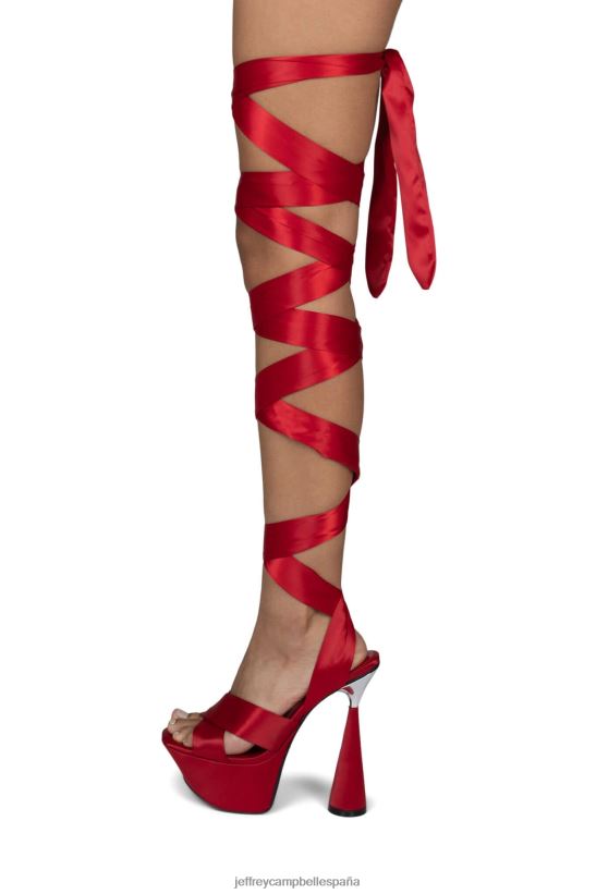 mujer Jeffrey Campbell ferozmente satén rojo PHXV4X1026 sandalia plataforma