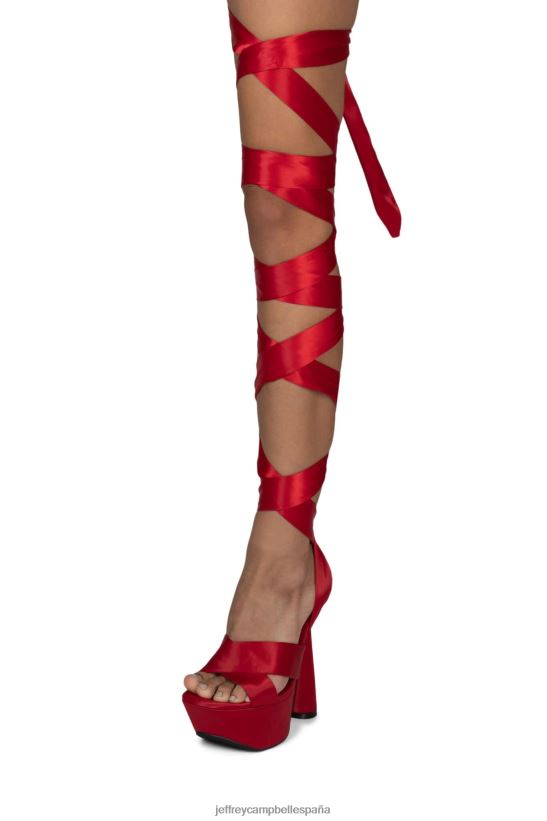 mujer Jeffrey Campbell ferozmente satén rojo PHXV4X1026 sandalia plataforma