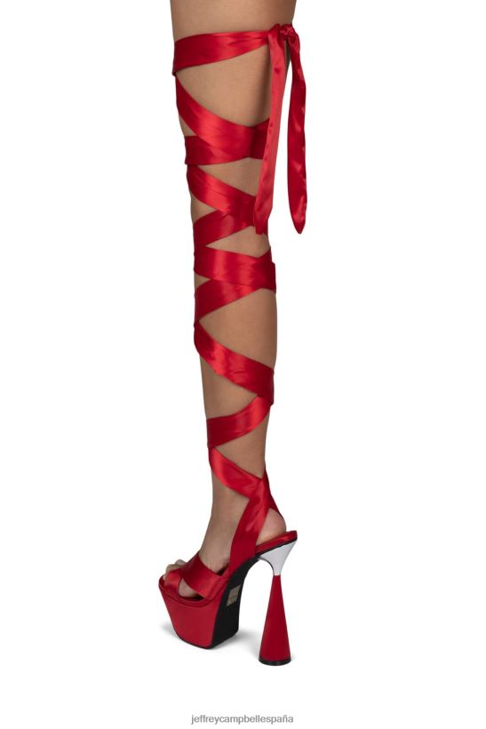 mujer Jeffrey Campbell ferozmente satén rojo PHXV4X1026 sandalia plataforma