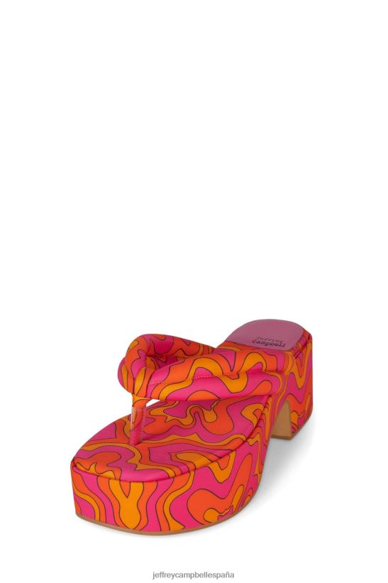 mujer Jeffrey Campbell fiesta luau multi estampado fucsia PHXV4X24 sandalia plataforma