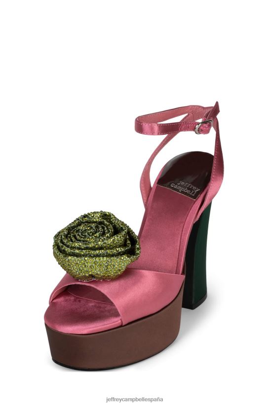 mujer Jeffrey Campbell fresia satén rosa marrón PHXV4X1024 sandalia plataforma