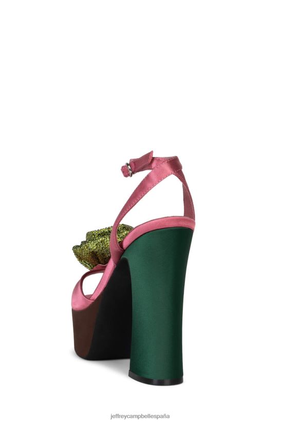 mujer Jeffrey Campbell fresia satén rosa marrón PHXV4X1024 sandalia plataforma