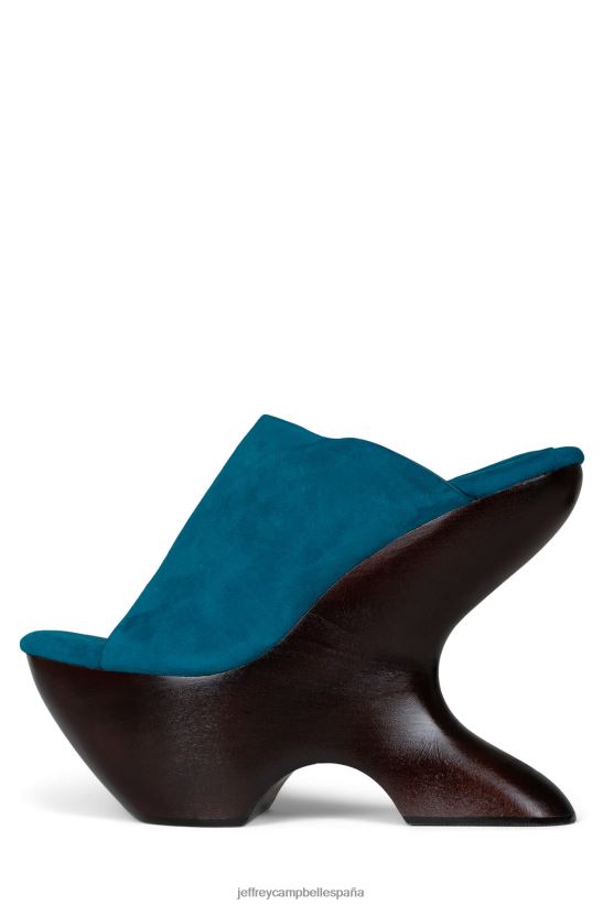 mujer Jeffrey Campbell giah-2 marrón ante verde azulado PHXV4X1066 sandalia plataforma