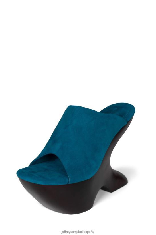 mujer Jeffrey Campbell giah-2 marrón ante verde azulado PHXV4X1066 sandalia plataforma