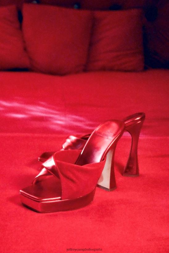 mujer Jeffrey Campbell hollyraro ante rojo metalizado PHXV4X1124 sandalia plataforma