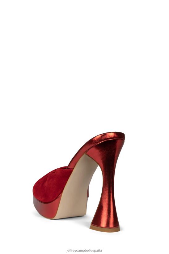 mujer Jeffrey Campbell hollyraro ante rojo metalizado PHXV4X1124 sandalia plataforma